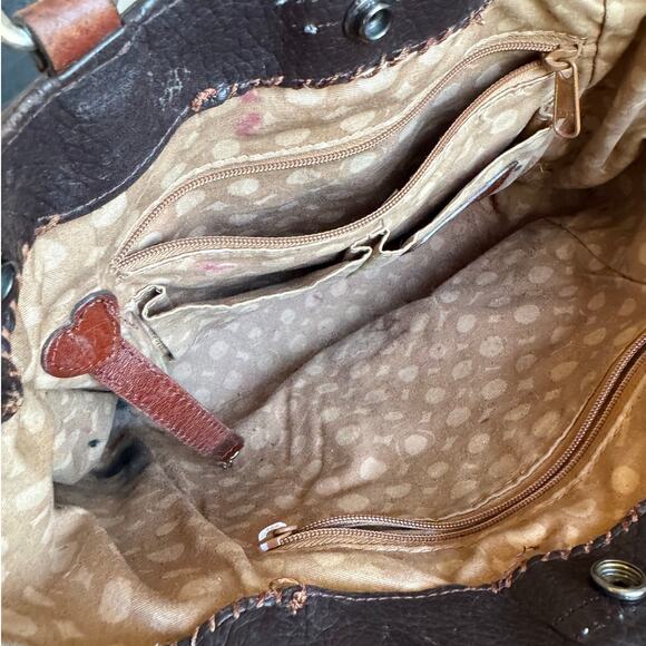 Brighton Brown Leather Purse – 10"x14", Silver Accents, Well Loved - Picture 5 of 8